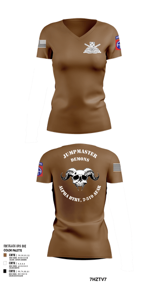 Women's Short Sleeve Vneck Shirt, ALPHA BTRY, 2-319th AFAR, Army, Teamtime, Team time, sublimation, custom sports apparel, team uniforms, spirit wear, spiritwear, sports uniforms, custom shirts, team store, custom team store, fundraiser sports, apparel fundraiser