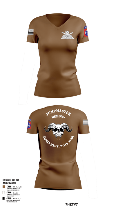 ALPHA BTRY, 2-319th AFAR 68475694 Women's Short Sleeve V-neck Shirt - 5