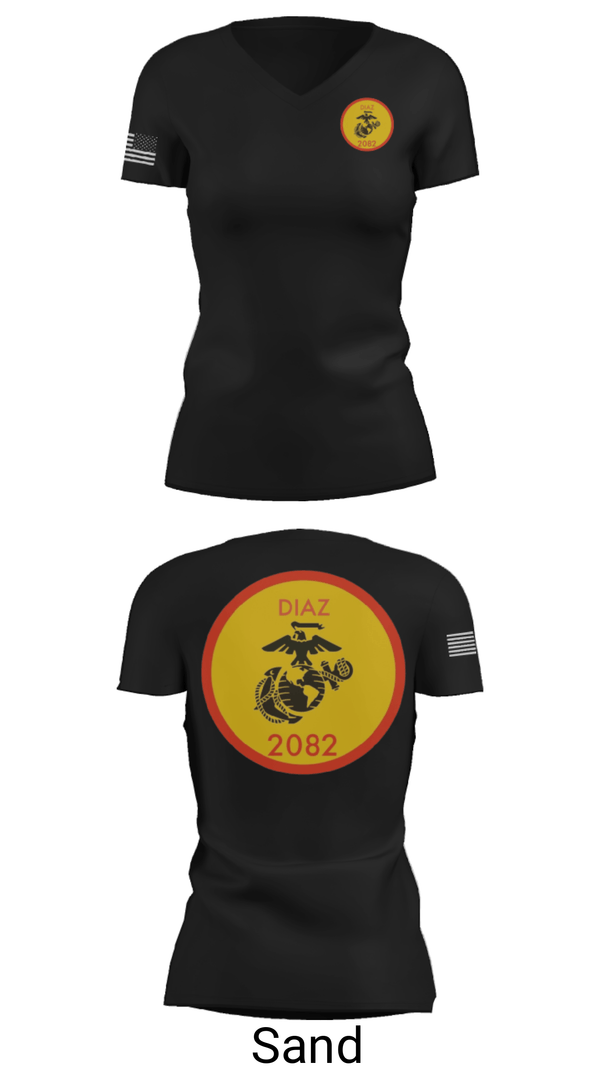 Women's Short Sleeve Vneck Shirt, , Marines, Teamtime, Team time, sublimation, custom sports apparel, team uniforms, spirit wear, spiritwear, sports uniforms, custom shirts, team store, custom team store, fundraiser sports, apparel fundraiser