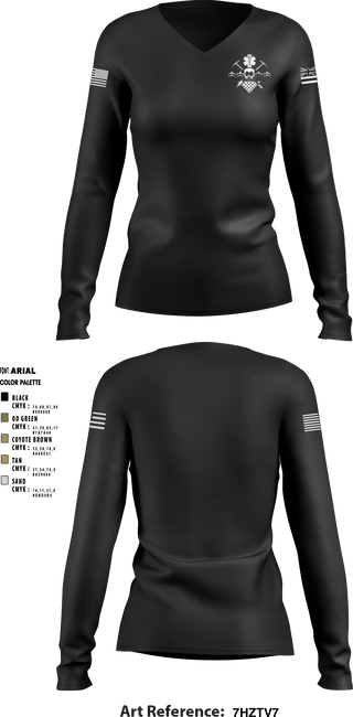 Women's Long Sleeve Vneck Shirt, HING CERFP, , Teamtime, Team time, sublimation, custom sports apparel, team uniforms, spirit wear, spiritwear, sports uniforms, custom shirts, team store, custom team store, fundraiser sports, apparel fundraiser