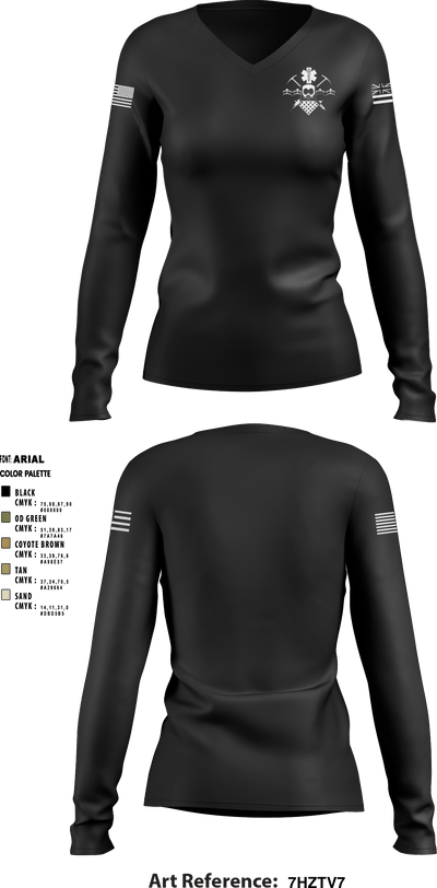 HING CERFP 10975890 Women's Long Sleeve V-neck Shirt - 1