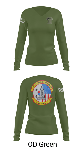 Women's Long Sleeve Vneck Shirt, , Marines, Teamtime, Team time, sublimation, custom sports apparel, team uniforms, spirit wear, spiritwear, sports uniforms, custom shirts, team store, custom team store, fundraiser sports, apparel fundraiser