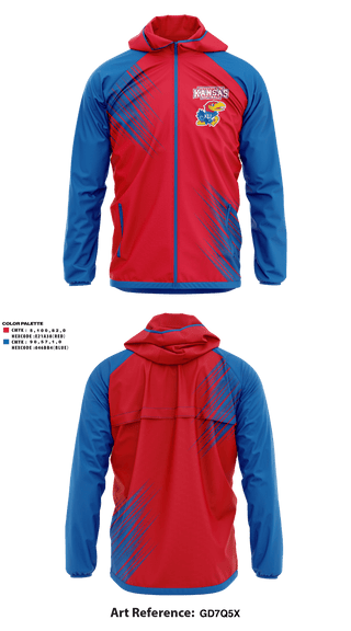 Windbreaker, University of Kansas Softball, Softball, Teamtime, Team time, sublimation, custom sports apparel, team uniforms, spirit wear, spiritwear, sports uniforms, custom shirts, team store, custom team store, fundraiser sports, apparel fundraiser