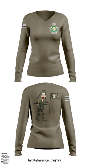 Women's Long Sleeve Vneck Shirt, , Army, Teamtime, Team time, sublimation, custom sports apparel, team uniforms, spirit wear, spiritwear, sports uniforms, custom shirts, team store, custom team store, fundraiser sports, apparel fundraiser