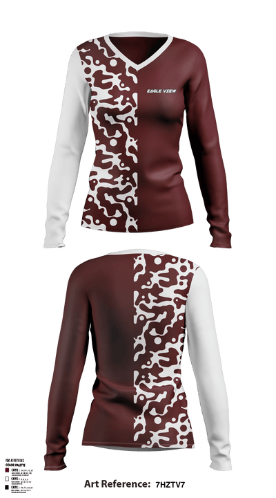 Eagle View Elementary School 52180619 Women's Long Sleeve V-neck Shirt - 1