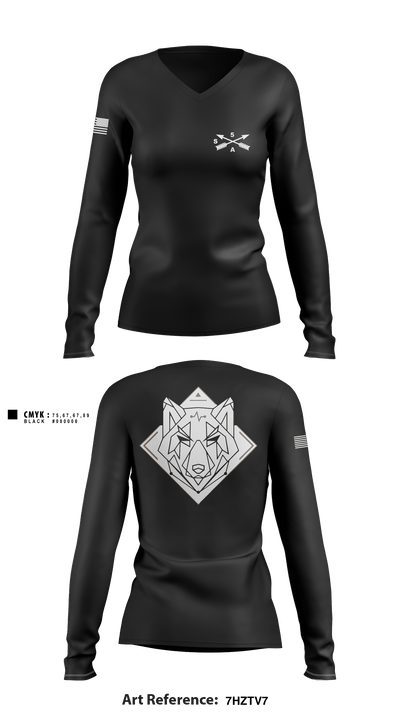 Alpha Company, 5th GSB 40097456 Women's Long Sleeve V-neck Shirt - 1