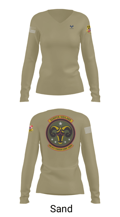 Towson Composite Squadron 17976164 Women's Long Sleeve V-neck Shirt - 42