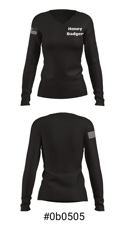 Honey Badger 62726640 Women's Long Sleeve V-neck Shirt - 35