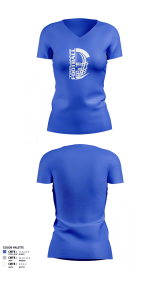 Women's Short Sleeve Vneck Shirt, Orland Jr Trojans Football, Football, Teamtime, Team time, sublimation, custom sports apparel, team uniforms, spirit wear, spiritwear, sports uniforms, custom shirts, team store, custom team store, fundraiser sports, apparel fundraiser