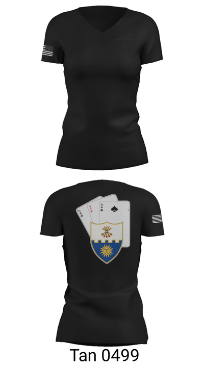 Anvil company, 2-22 Infantry 69124042 Women's Short Sleeve V-neck Shirt - 23