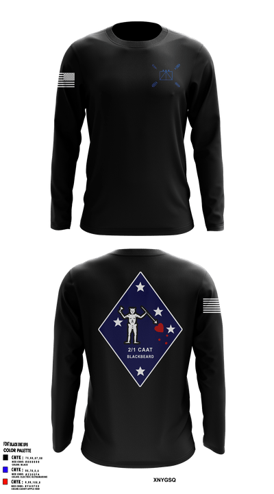BLT 2d Battalion, 1st Marines, Weapons Co, CAAT Blue 79953351 Long Sleeve Performance Shirt - 5