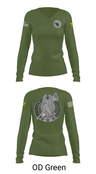 Women's Long Sleeve Vneck Shirt, , Army, Teamtime, Team time, sublimation, custom sports apparel, team uniforms, spirit wear, spiritwear, sports uniforms, custom shirts, team store, custom team store, fundraiser sports, apparel fundraiser