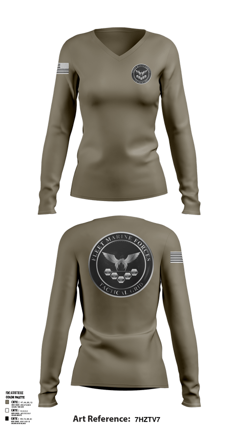 Women's Long Sleeve Vneck Shirt, , Marines, Teamtime, Team time, sublimation, custom sports apparel, team uniforms, spirit wear, spiritwear, sports uniforms, custom shirts, team store, custom team store, fundraiser sports, apparel fundraiser