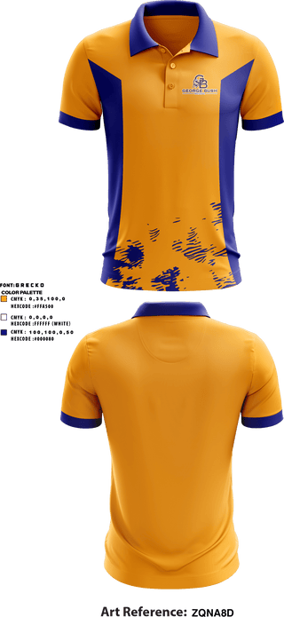 Short Sleeve Performance Polo, George Bush High School, Spirit Store, Teamtime, Team time, sublimation, custom sports apparel, team uniforms, spirit wear, spiritwear, sports uniforms, custom shirts, team store, custom team store, fundraiser sports, apparel fundraiser