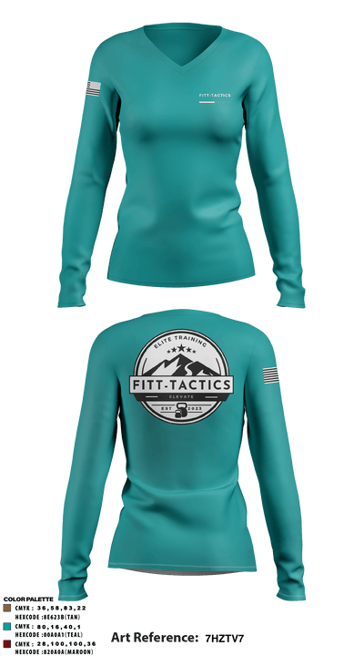 505th EN BN 61508581 Women's Long Sleeve V-neck Shirt - 2
