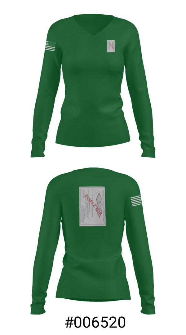 Women's Long Sleeve Vneck Shirt, , Army, Teamtime, Team time, sublimation, custom sports apparel, team uniforms, spirit wear, spiritwear, sports uniforms, custom shirts, team store, custom team store, fundraiser sports, apparel fundraiser