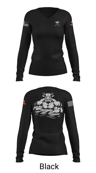 2nd SQD D TRP 6-1CAV 38584664 Women's Long Sleeve V-neck Shirt - 23