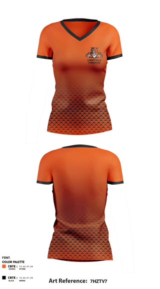 Women's Short Sleeve Vneck Shirt, Libertyville High School Gymnastics, Spirit Store, Teamtime, Team time, sublimation, custom sports apparel, team uniforms, spirit wear, spiritwear, sports uniforms, custom shirts, team store, custom team store, fundraiser sports, apparel fundraiser