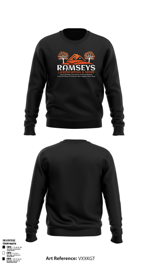Crew Neck Sweatshirt, Ramsey’s landscaping & moreRamsey’s landscaping & more, , Teamtime, Team time, sublimation, custom sports apparel, team uniforms, spirit wear, spiritwear, sports uniforms, custom shirts, team store, custom team store, fundraiser sports, apparel fundraiser