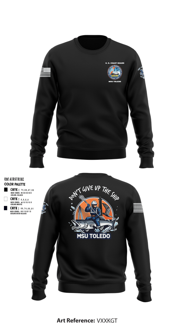 Crew Neck Sweatshirt, MSU Toledo, Coast Guard, Teamtime, Team time, sublimation, custom sports apparel, team uniforms, spirit wear, spiritwear, sports uniforms, custom shirts, team store, custom team store, fundraiser sports, apparel fundraiser