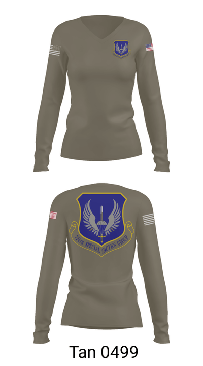 724th Special Tactics Group 79677421 Women's Long Sleeve V-neck Shirt - 41