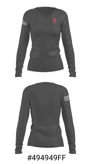 Women's Long Sleeve Vneck Shirt, Bedford Senior High School Cross Country, Cross Country, Teamtime, Team time, sublimation, custom sports apparel, team uniforms, spirit wear, spiritwear, sports uniforms, custom shirts, team store, custom team store, fundraiser sports, apparel fundraiser