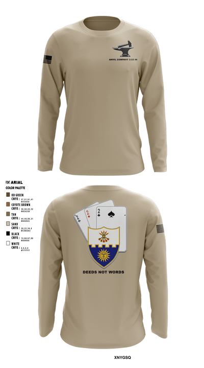 Anvil company, 2-22 Infantry 69124042 Long Sleeve Performance Shirt - 1