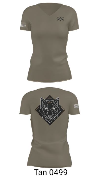 Alpha Company, 5th GSB 40097456 Women's Short Sleeve V-neck Shirt - 36