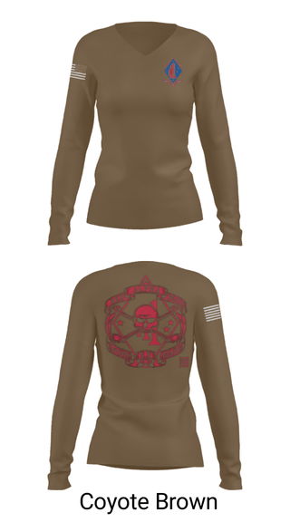 Women's Long Sleeve Vneck Shirt, , Marines, Teamtime, Team time, sublimation, custom sports apparel, team uniforms, spirit wear, spiritwear, sports uniforms, custom shirts, team store, custom team store, fundraiser sports, apparel fundraiser