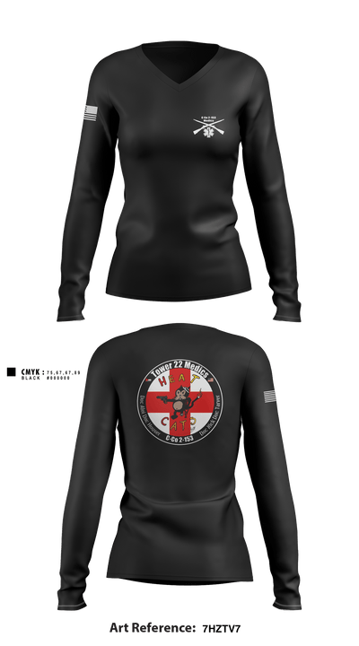 C-Co 2-153 Medics 26047956 Women's Long Sleeve V-neck Shirt - 1