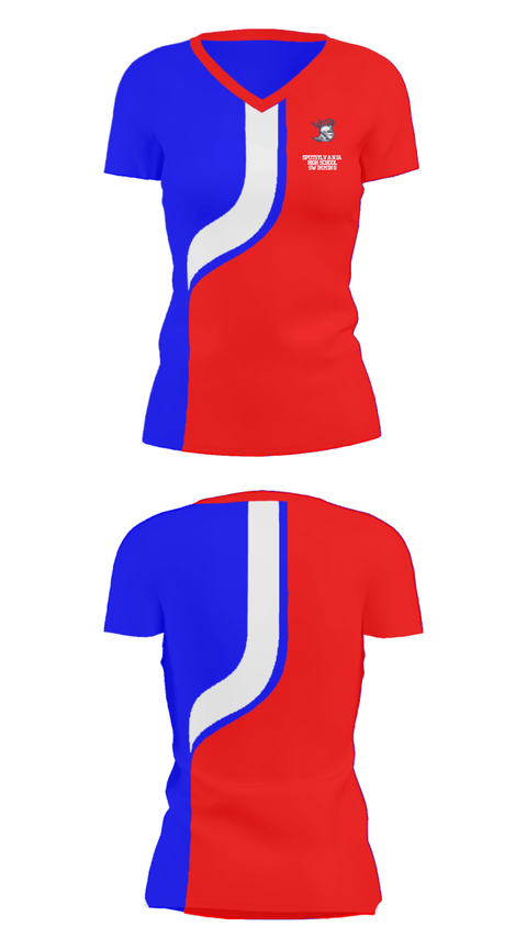 Women's Short Sleeve Vneck Shirt, Spotsylvania High School Swimming, Swimming, Teamtime, Team time, sublimation, custom sports apparel, team uniforms, spirit wear, spiritwear, sports uniforms, custom shirts, team store, custom team store, fundraiser sports, apparel fundraiser