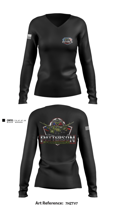 Patterson Firearms 56268617 Women's Long Sleeve V-neck Shirt - 1