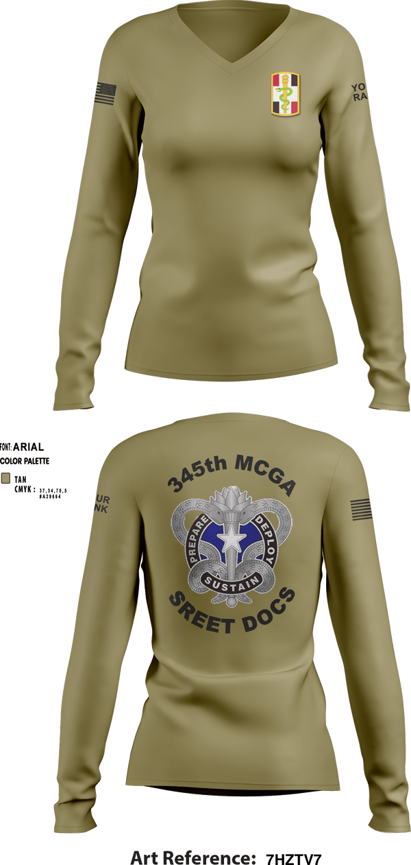 Women's Long Sleeve Vneck Shirt, , Army, Teamtime, Team time, sublimation, custom sports apparel, team uniforms, spirit wear, spiritwear, sports uniforms, custom shirts, team store, custom team store, fundraiser sports, apparel fundraiser