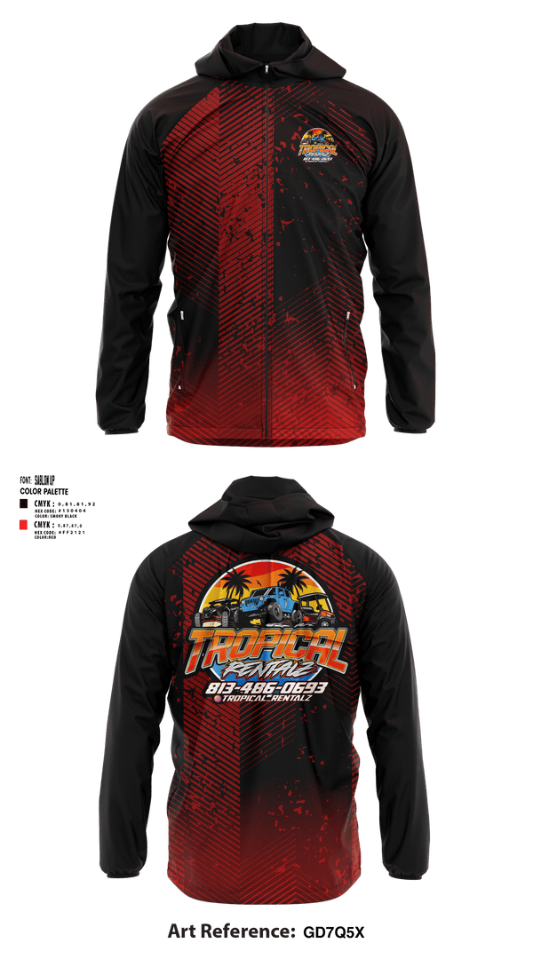Windbreaker, Tropical Rentalz, , Teamtime, Team time, sublimation, custom sports apparel, team uniforms, spirit wear, spiritwear, sports uniforms, custom shirts, team store, custom team store, fundraiser sports, apparel fundraiser