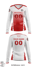 Westfall High School Volleyball 45965045 Women's Long Sleeve V-neck Shirt - 2