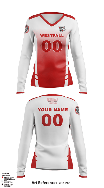 Westfall High School Volleyball 45965045 Women's Long Sleeve V-neck Shirt - 2