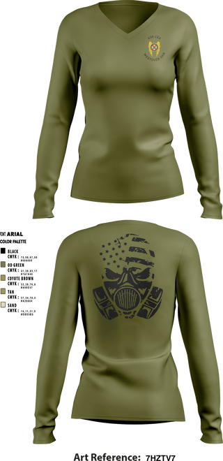 Women's Long Sleeve Vneck Shirt, , Air Force, Teamtime, Team time, sublimation, custom sports apparel, team uniforms, spirit wear, spiritwear, sports uniforms, custom shirts, team store, custom team store, fundraiser sports, apparel fundraiser