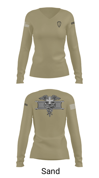 Women's Long Sleeve Vneck Shirt, , Army, Teamtime, Team time, sublimation, custom sports apparel, team uniforms, spirit wear, spiritwear, sports uniforms, custom shirts, team store, custom team store, fundraiser sports, apparel fundraiser