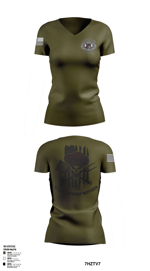 Women's Short Sleeve Vneck Shirt, , Army, Teamtime, Team time, sublimation, custom sports apparel, team uniforms, spirit wear, spiritwear, sports uniforms, custom shirts, team store, custom team store, fundraiser sports, apparel fundraiser