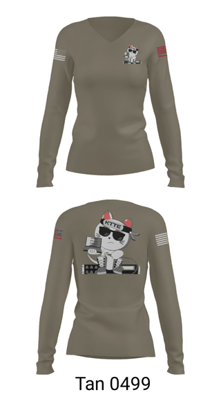 Women's Long Sleeve Vneck Shirt, , Air Force, Teamtime, Team time, sublimation, custom sports apparel, team uniforms, spirit wear, spiritwear, sports uniforms, custom shirts, team store, custom team store, fundraiser sports, apparel fundraiser