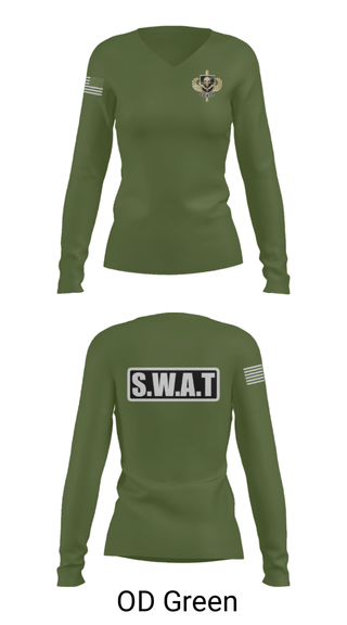 Women's Long Sleeve Vneck Shirt, , Police, Teamtime, Team time, sublimation, custom sports apparel, team uniforms, spirit wear, spiritwear, sports uniforms, custom shirts, team store, custom team store, fundraiser sports, apparel fundraiser
