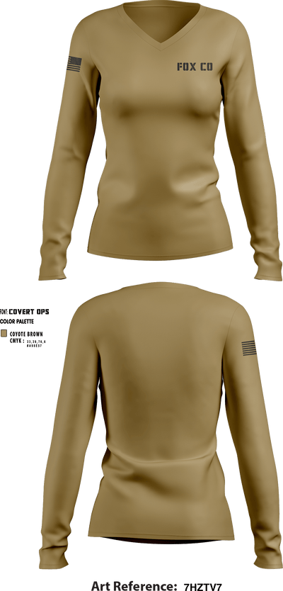 FOX CO 64493888 Women's Long Sleeve V-neck Shirt - 3