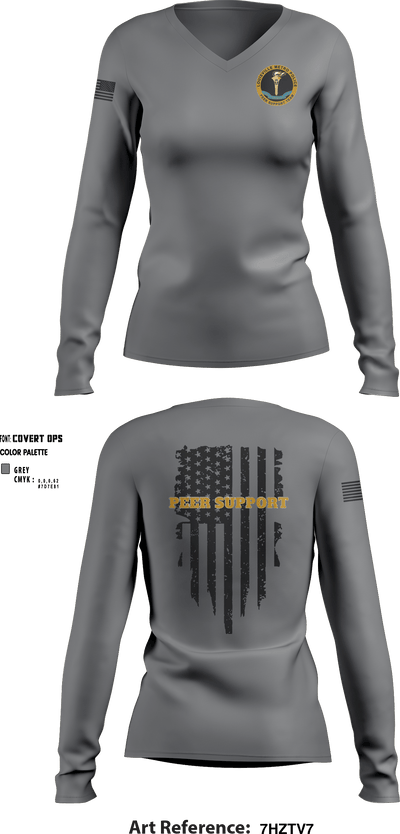LMPD PEER SUPPORT 27640603 Women's Long Sleeve V-neck Shirt - 2