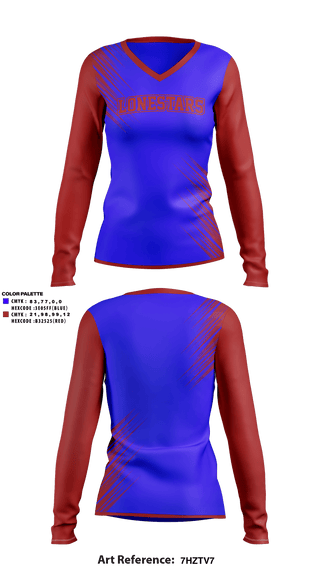 Women's Long Sleeve Vneck Shirt, Lonestars, Softball, Teamtime, Team time, sublimation, custom sports apparel, team uniforms, spirit wear, spiritwear, sports uniforms, custom shirts, team store, custom team store, fundraiser sports, apparel fundraiser