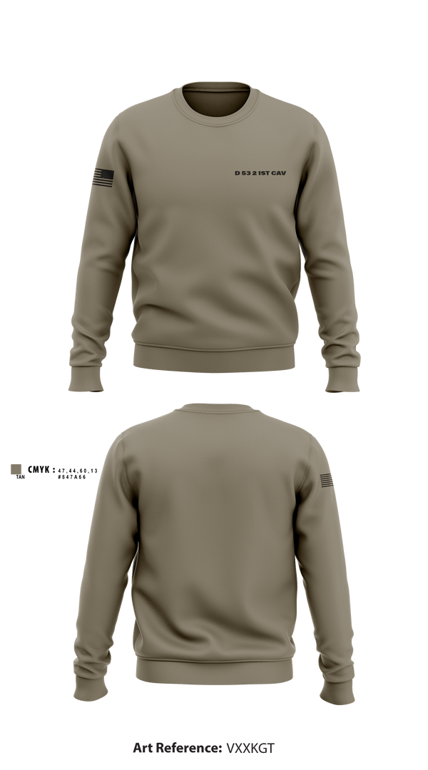 Crew Neck Sweatshirt, D 53 2 1st cav, Army, Teamtime, Team time, sublimation, custom sports apparel, team uniforms, spirit wear, spiritwear, sports uniforms, custom shirts, team store, custom team store, fundraiser sports, apparel fundraiser