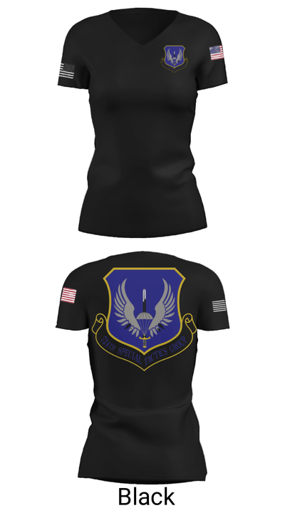 724th Special Tactics Group 79677421 Women's Short Sleeve V-neck Shirt - 21