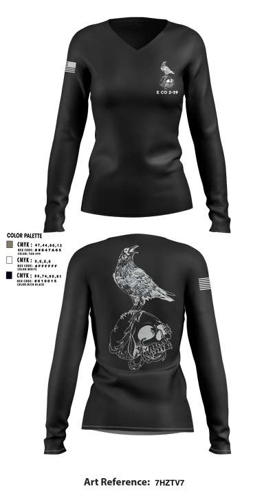 E CO 2-39 33489037 Women's Long Sleeve V-neck Shirt - 3