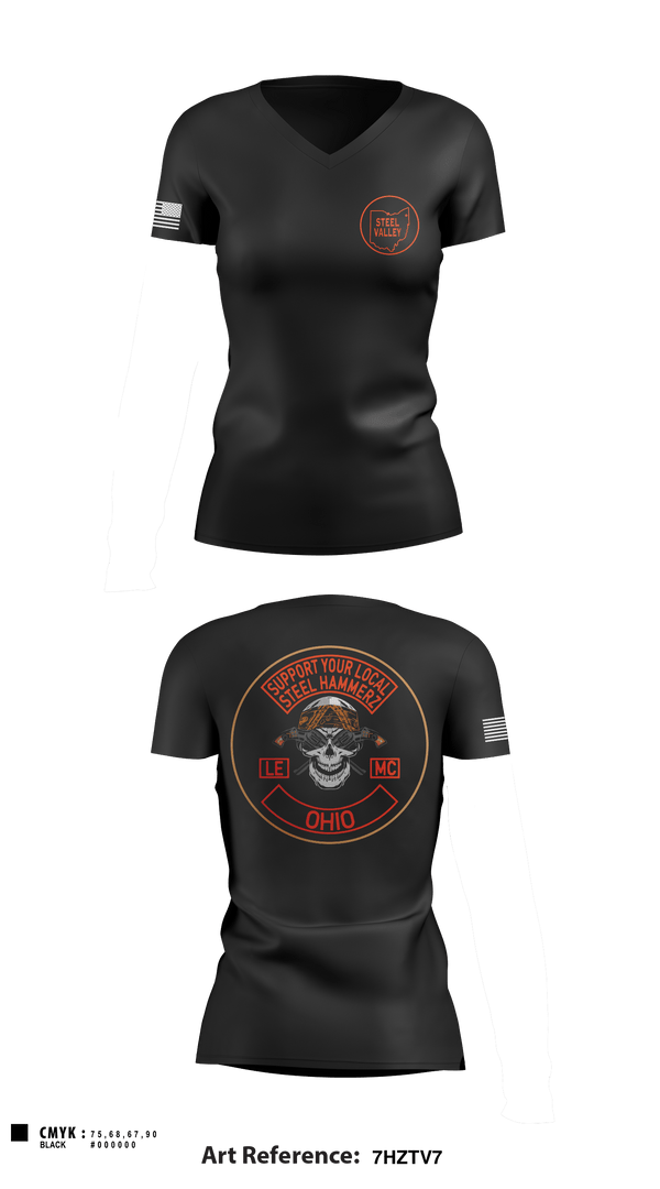 Women's Short Sleeve Vneck Shirt, Support steel hammerz, Police, Teamtime, Team time, sublimation, custom sports apparel, team uniforms, spirit wear, spiritwear, sports uniforms, custom shirts, team store, custom team store, fundraiser sports, apparel fundraiser