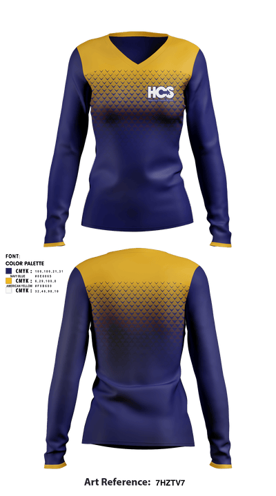 Hobgood Charter School 4327001 Women's Long Sleeve V-neck Shirt - 1