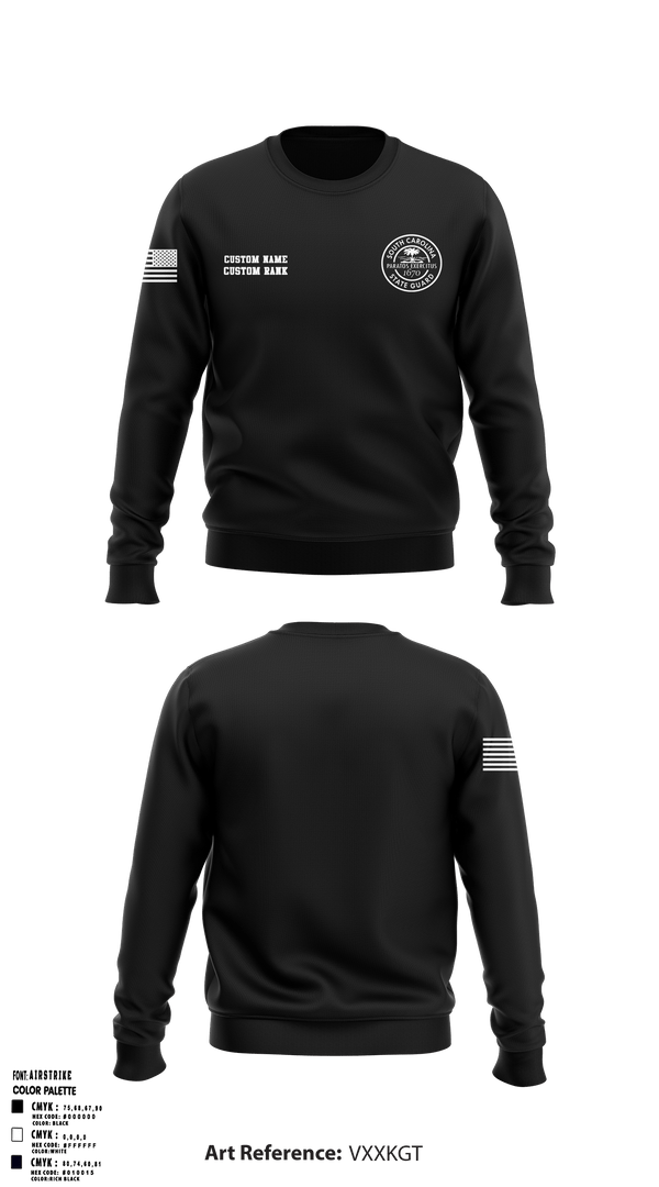 Crew Neck Sweatshirt, South Carolina State Guard, , Teamtime, Team time, sublimation, custom sports apparel, team uniforms, spirit wear, spiritwear, sports uniforms, custom shirts, team store, custom team store, fundraiser sports, apparel fundraiser